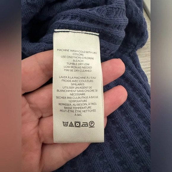 Free People We the Free Oceana Blue Raymond Thermal Top Oversized Size Medium - Picture 11 of 11